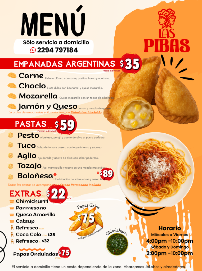 menu pibas